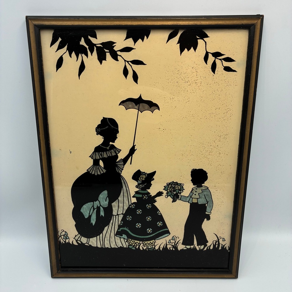 Vintage Reliance Butterfly Wing Effect Reverse Glass Silhouette Art B. E.-25